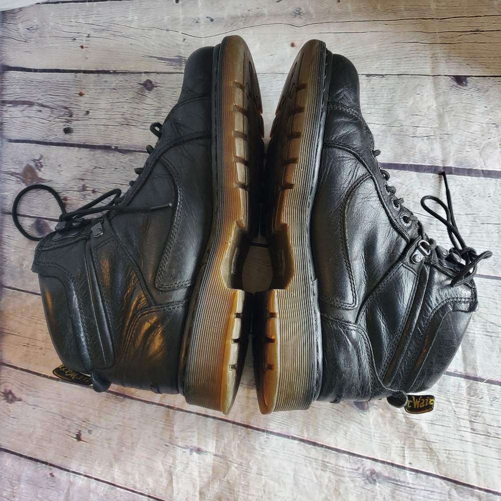 DOC.MARTENS MEN'S BOOTS BLACK LACE-UP SOREN AWOO4 LEATHER UPPER AIR WAIR SIZE 10 - Picture 7 of 12